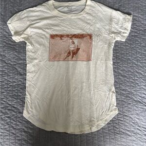 Madewell Ivory Crew Neck Graphic Tee